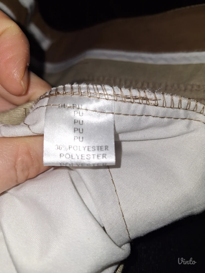 Braon kožne pantalone