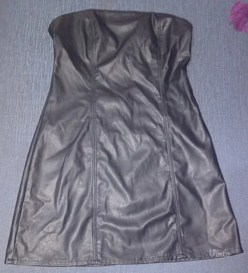 H&M kožna haljina NOVO SA ETIKETOM