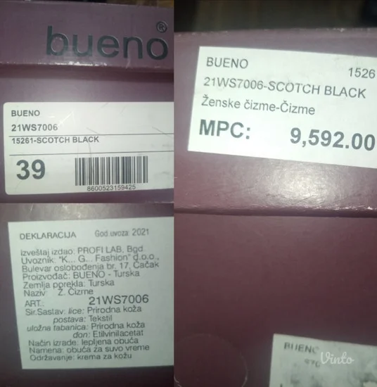 Bueno duboke čizme od prave kože