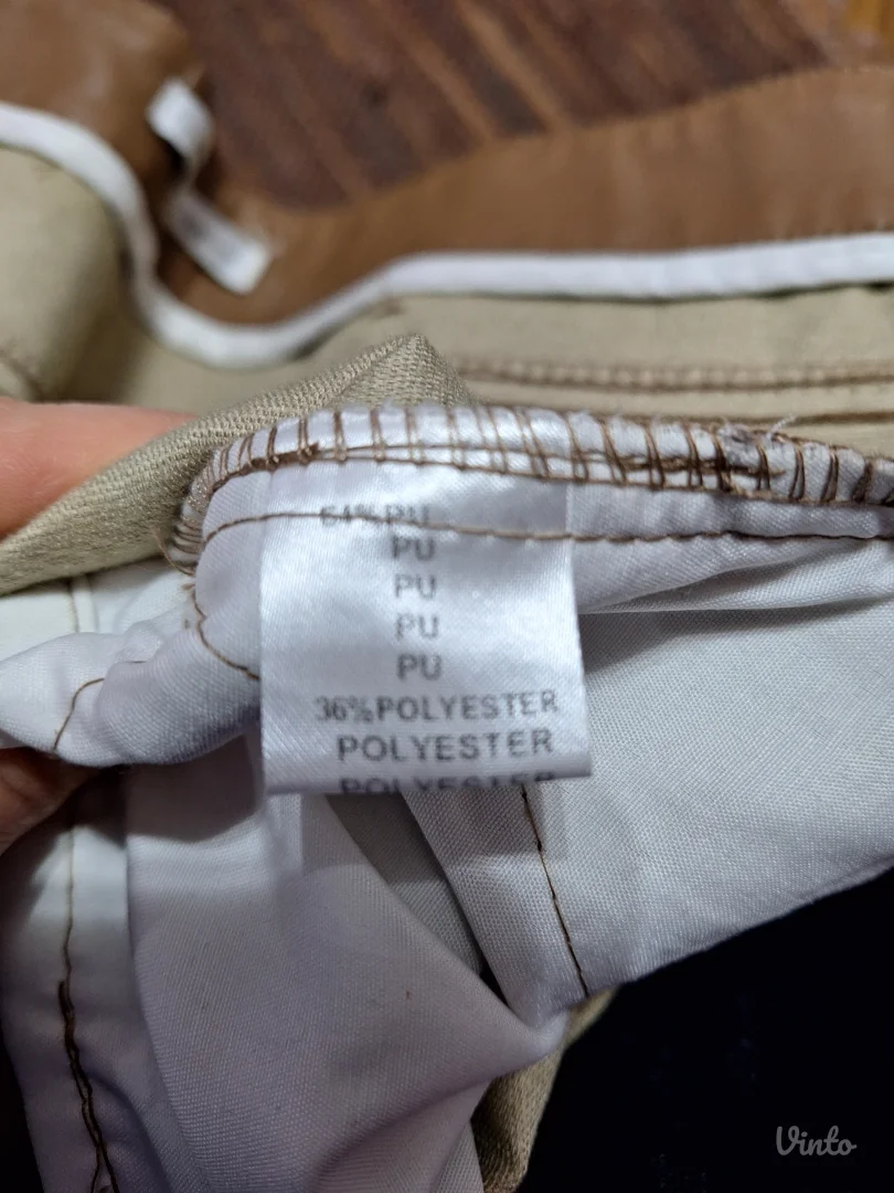 Braon kožne pantalone