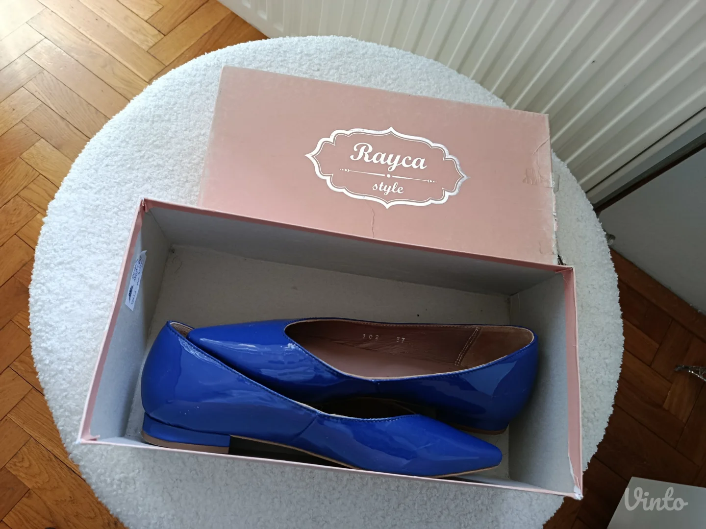 Rayca, plave lak kozne baletanke, br.36