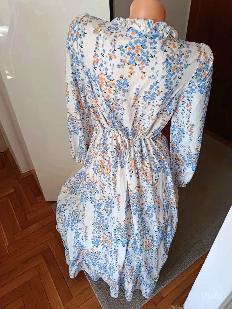 Cvetna lagana haljina dugih rukava, Temu, vel.S, NOVO