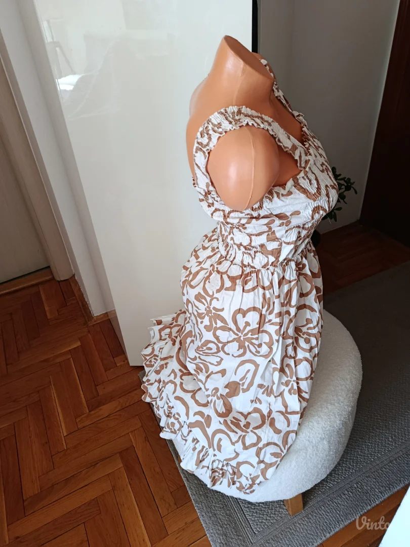 Cvetna letnja haljina na siroke bretele, S/ M