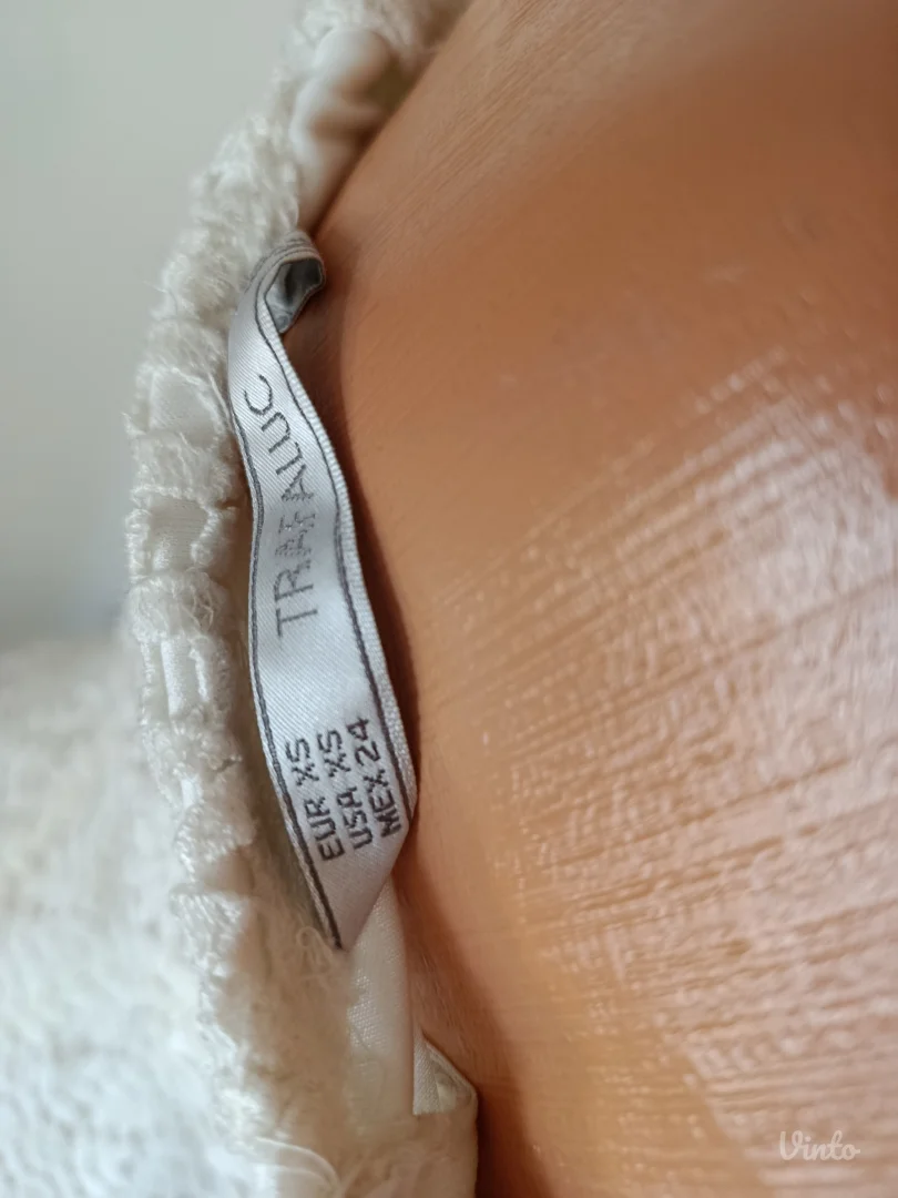 Bela/ krem Zara Trafaluc cipkana haljina, XS vel.