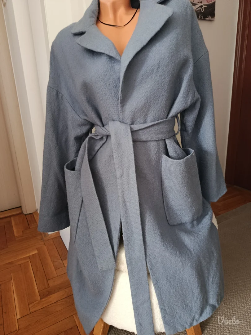 Zara vuneni kaput, vel.XS/ S, midnight blue