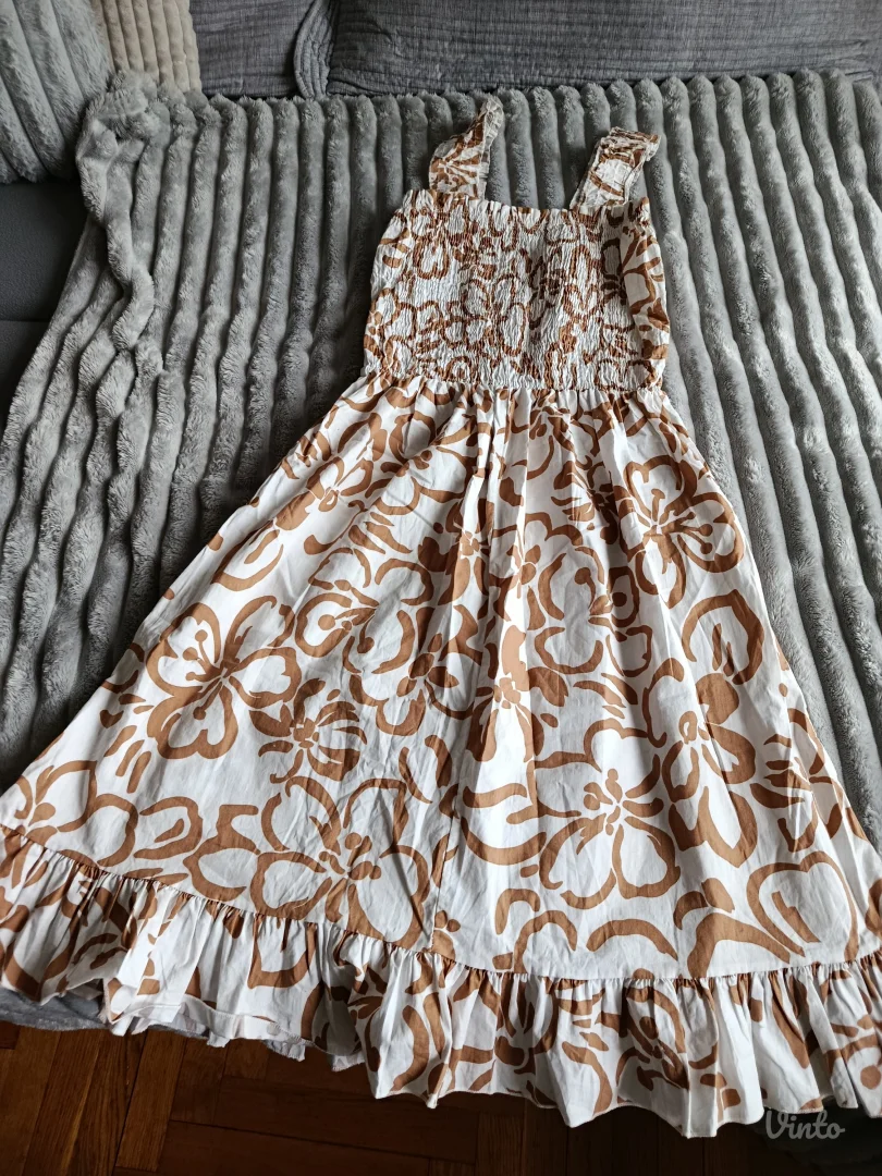 Cvetna letnja haljina na siroke bretele, S/ M