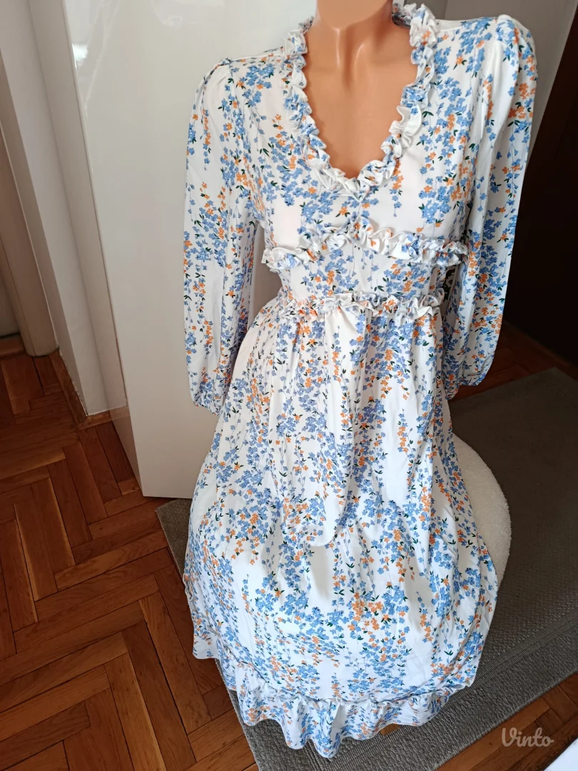 Cvetna lagana haljina dugih rukava, Temu, vel.S, NOVO