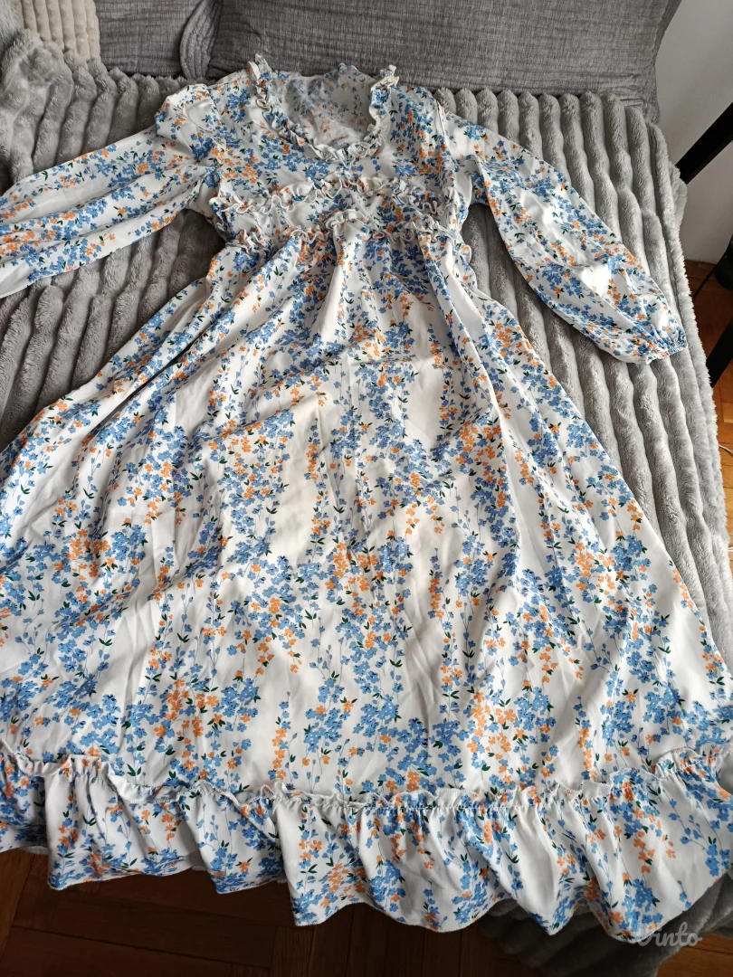 Cvetna lagana haljina dugih rukava, Temu, vel.S, NOVO