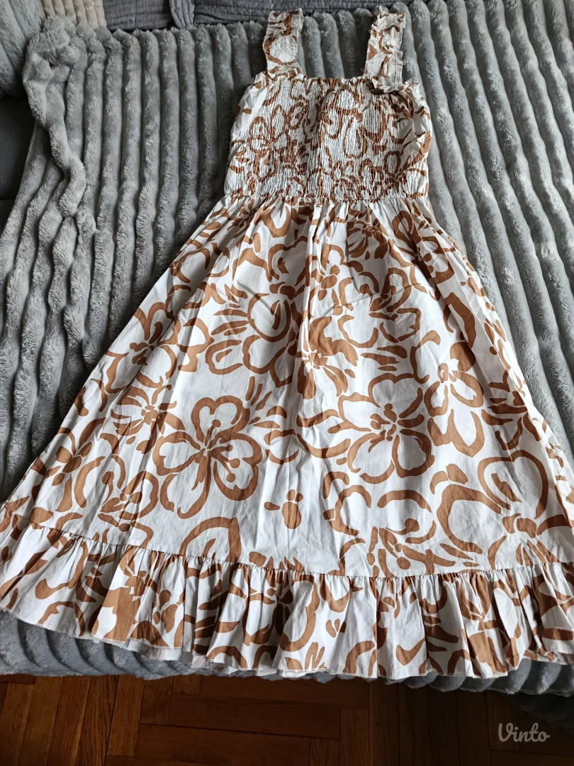 Cvetna letnja haljina na siroke bretele, S/ M