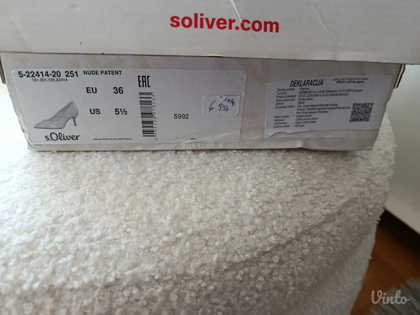 S' Oliver salonke,nude lakovan, br.36, NOVO