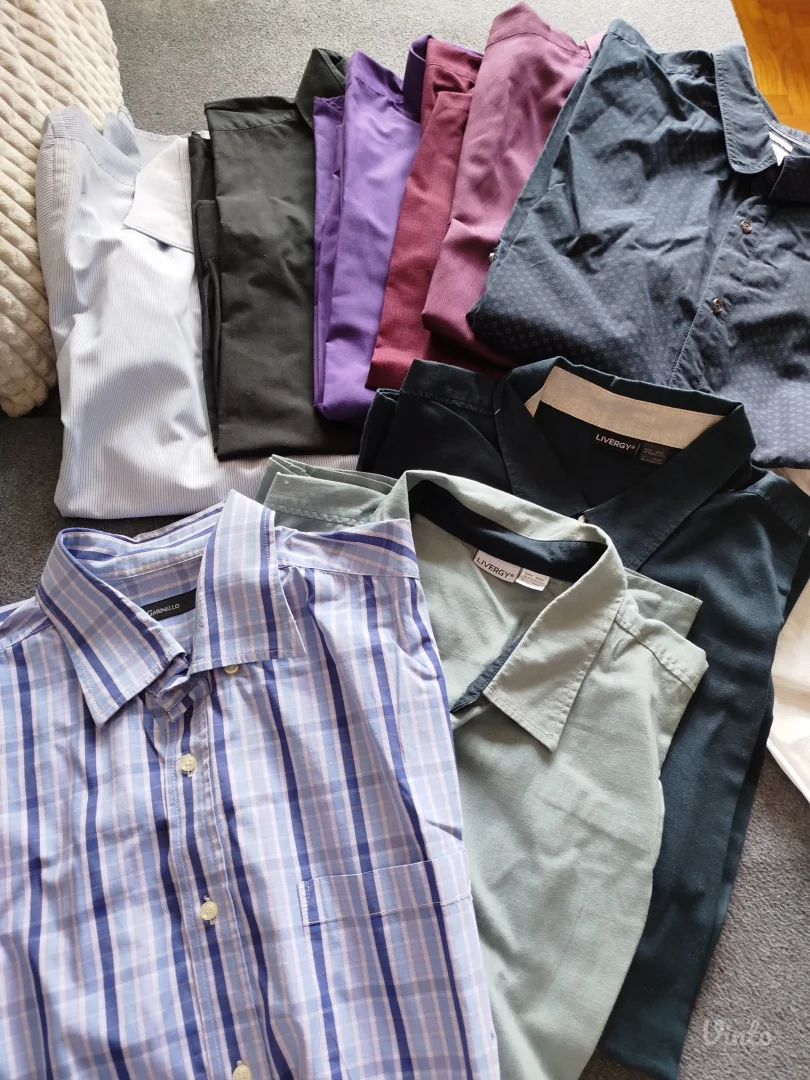 Muske kosulje, 2XL, kratki i dugi rukav, 9kom