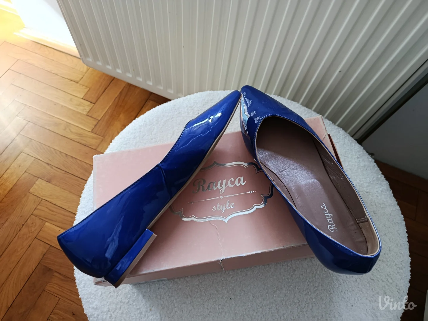 Rayca, plave lak kozne baletanke, br.36