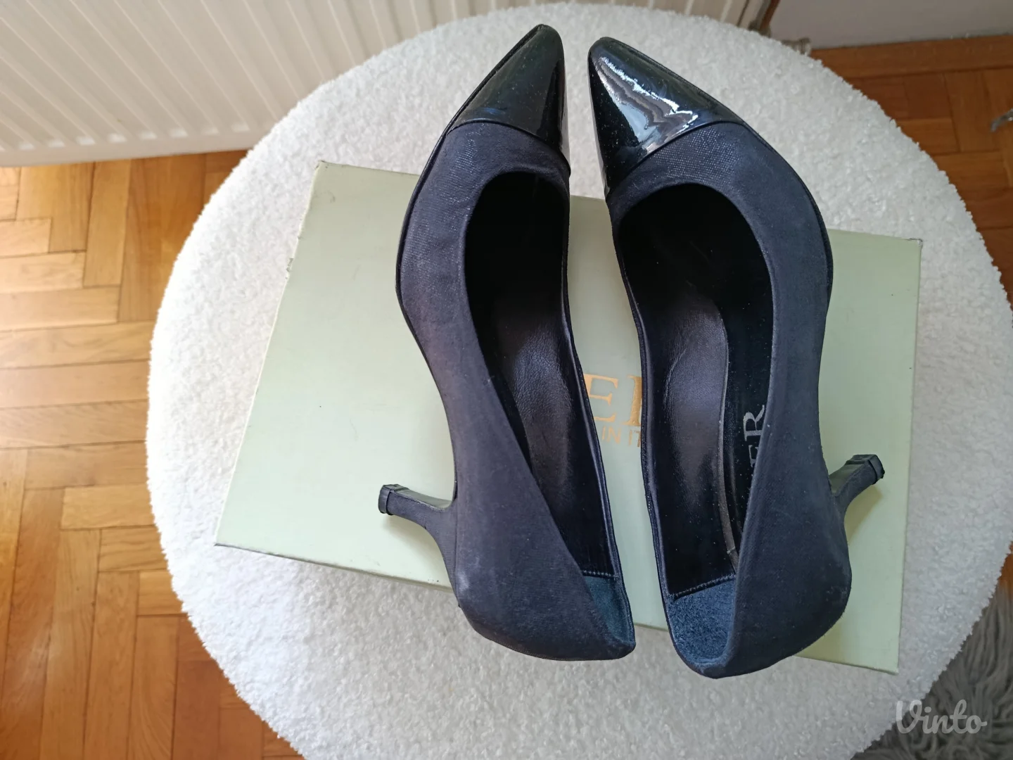 Crne kozne salonke Cler, br.36