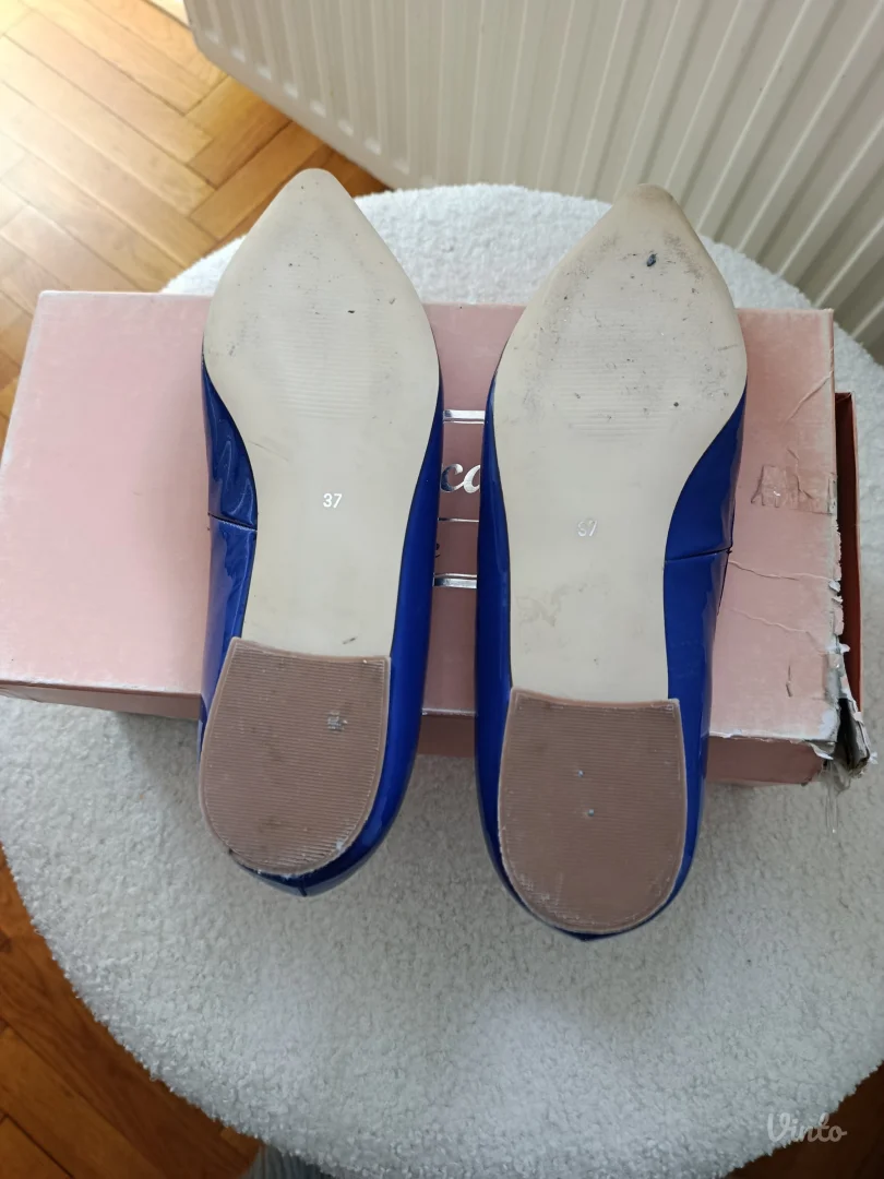 Rayca, plave lak kozne baletanke, br.36