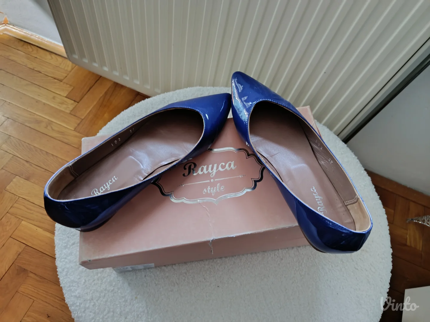 Rayca, plave lak kozne baletanke, br.36