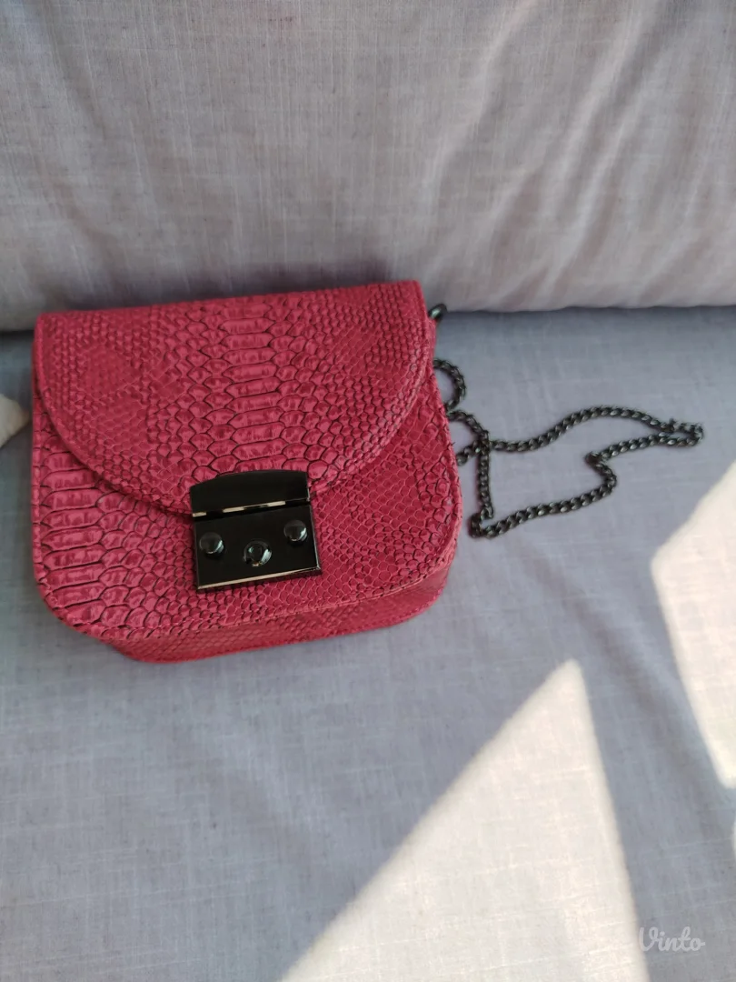 Roza kroko torbica na rame