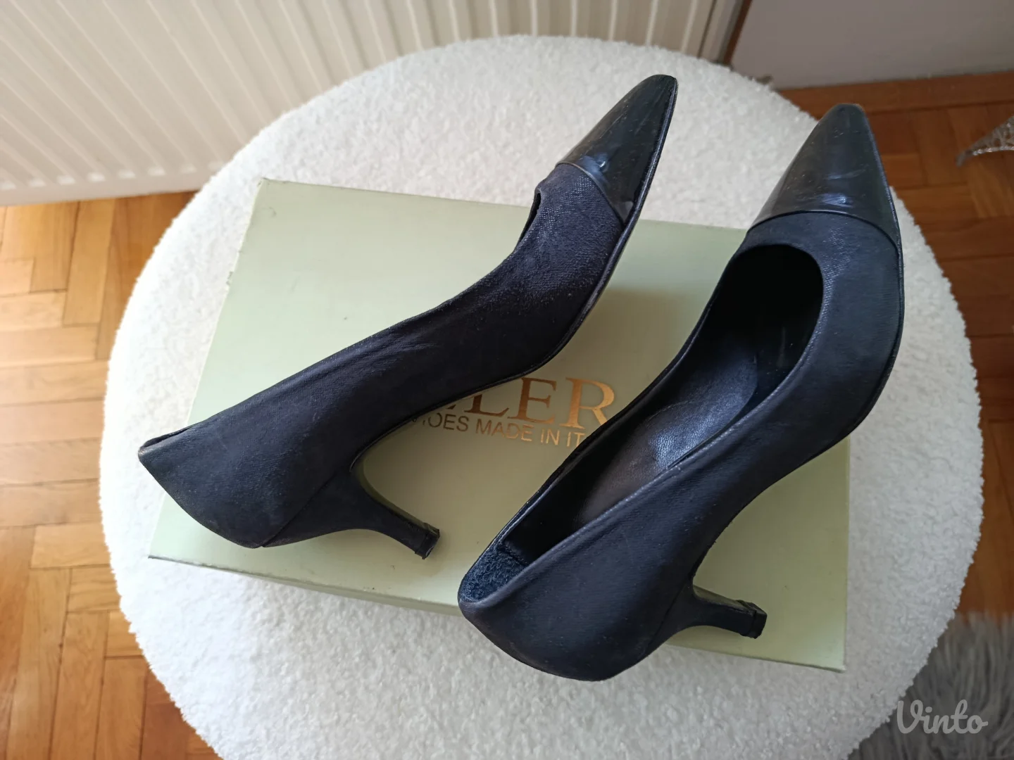 Crne kozne salonke Cler, br.36