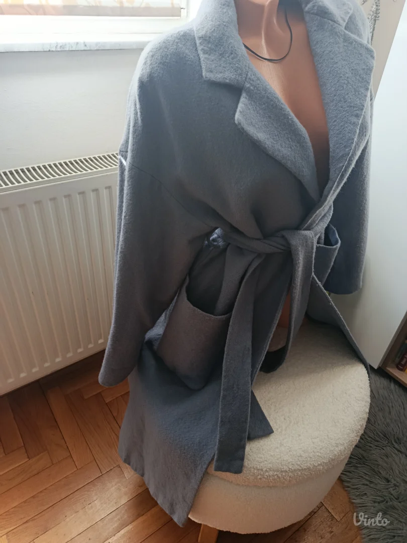 Zara vuneni kaput, vel.XS/ S, midnight blue