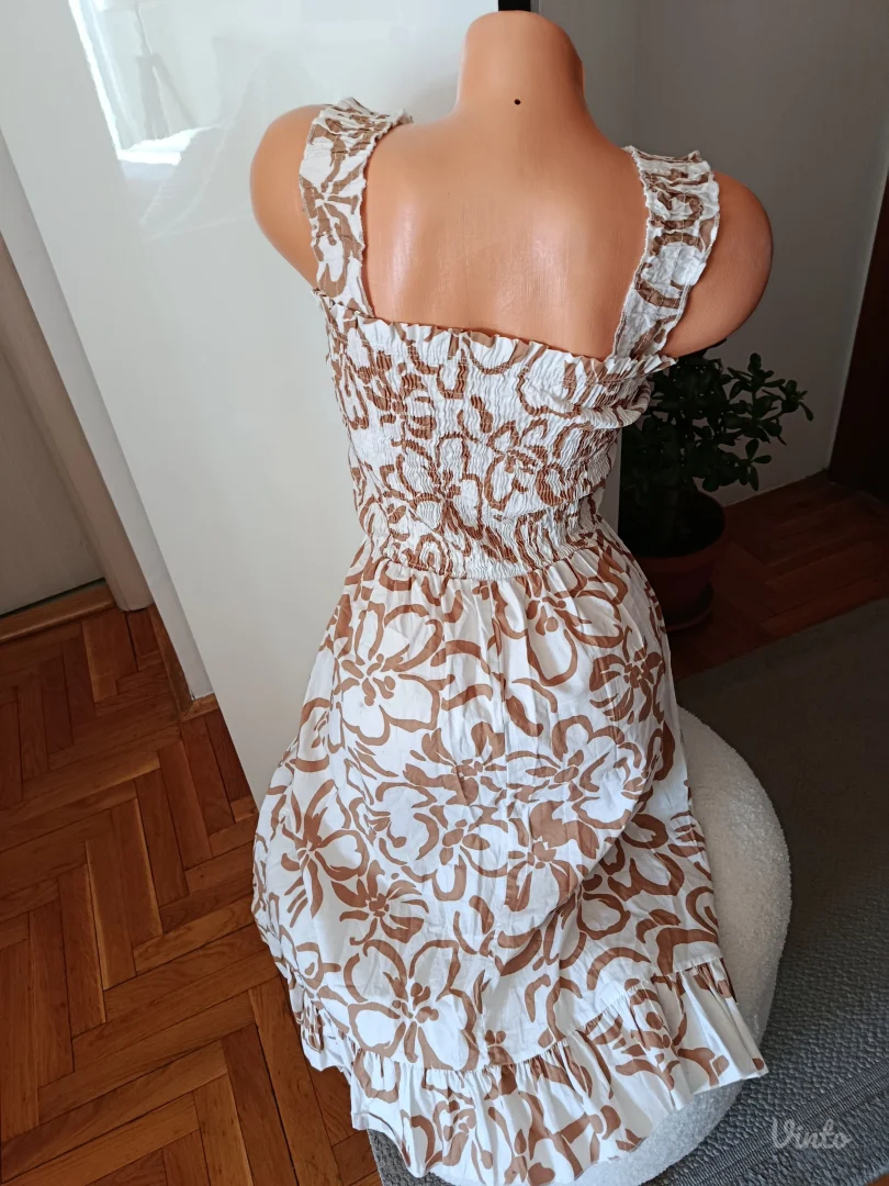 Cvetna letnja haljina na siroke bretele, S/ M