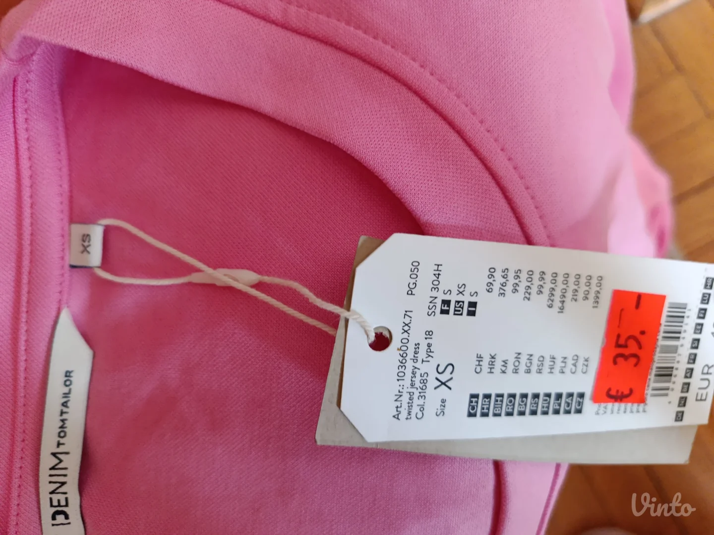 Tom Tailor, roza letnja haljina, XS/ S, NOVO