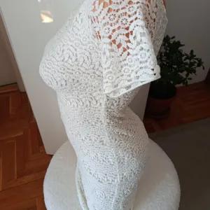 Bela/ krem Zara Trafaluc cipkana haljina, XS vel.