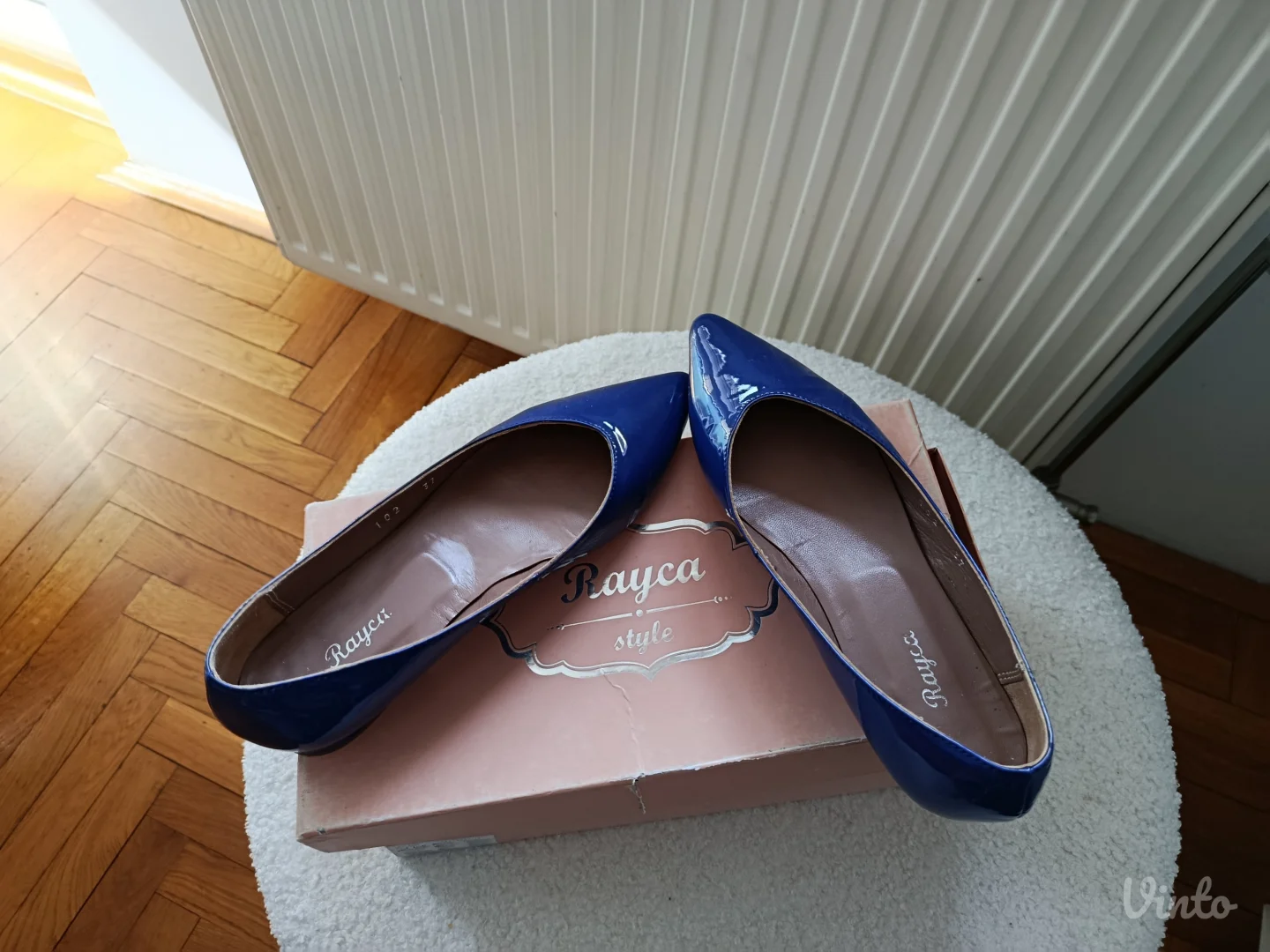 Rayca, plave lak kozne baletanke, br.36