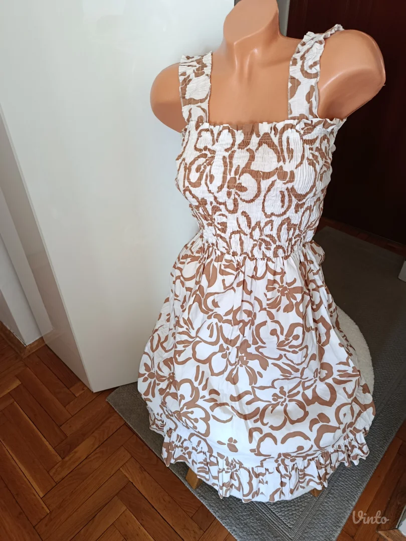 Cvetna letnja haljina na siroke bretele, S/ M