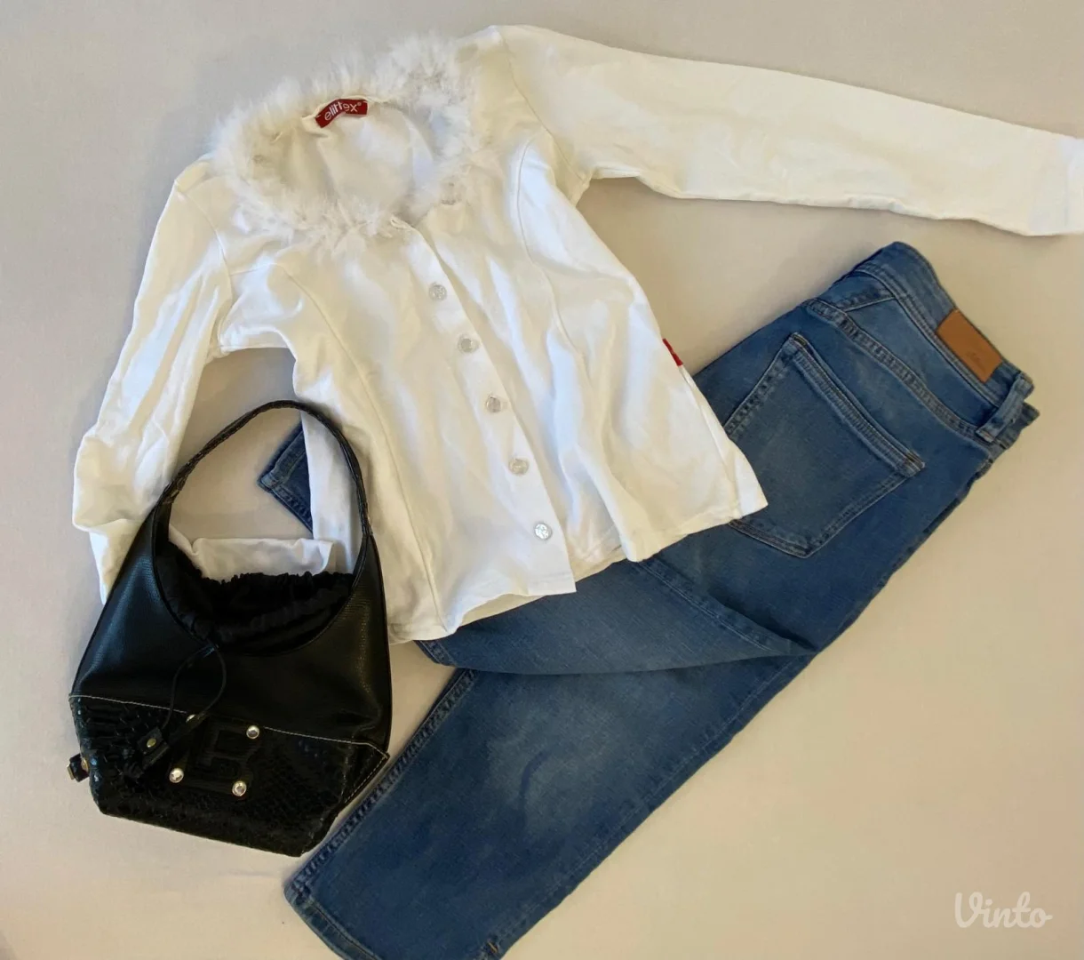 Y2K Komplet Farmerice Majica i Torba