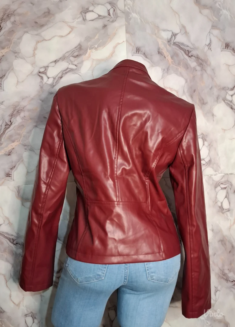 Bordo jaknica od eko kože