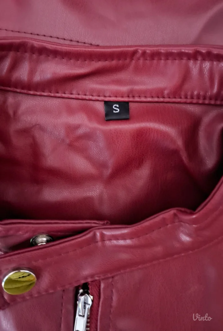 Bordo jaknica od eko kože