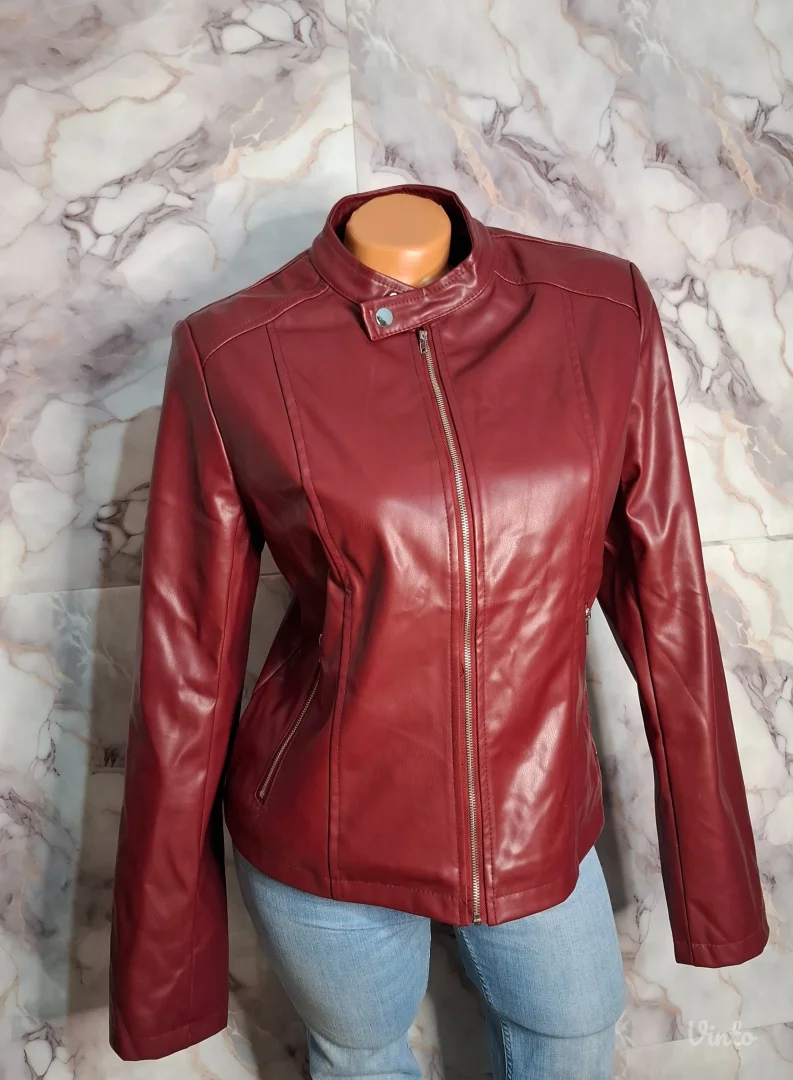 Bordo jaknica od eko kože