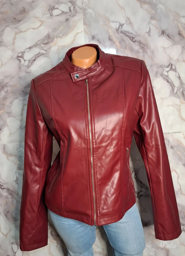 Bordo jaknica od eko kože