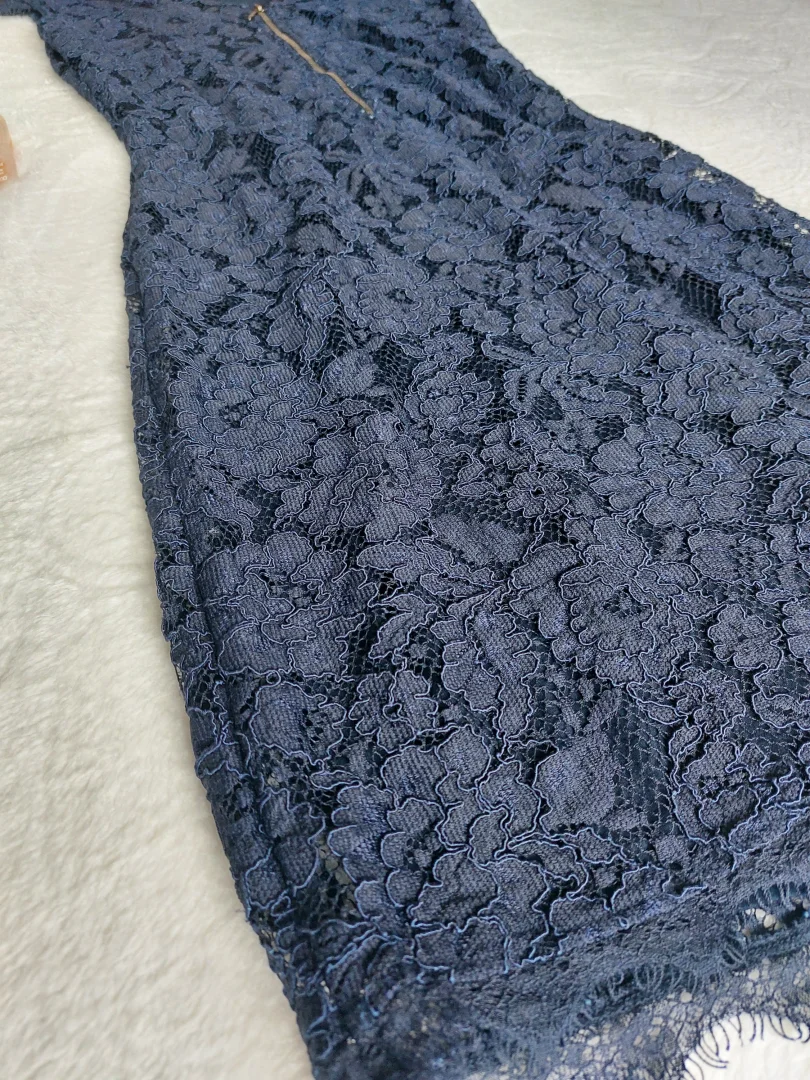 Tom Tailor Tamno plava cipkana haljina XS/S