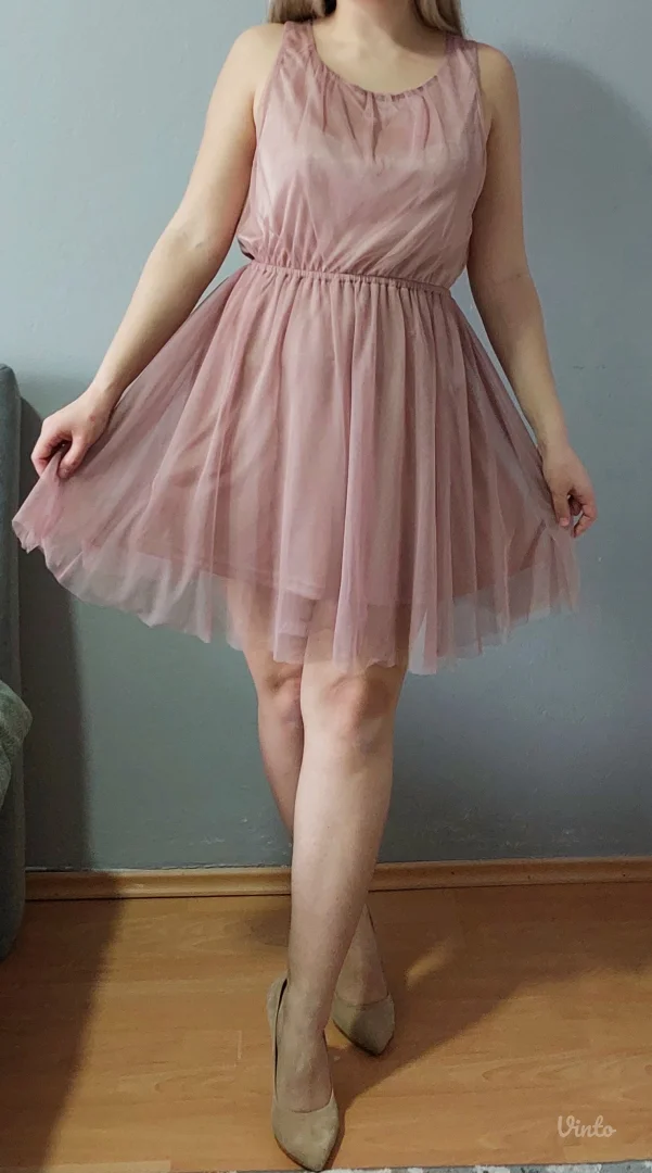 Prolecna roze haljina od tila S/M