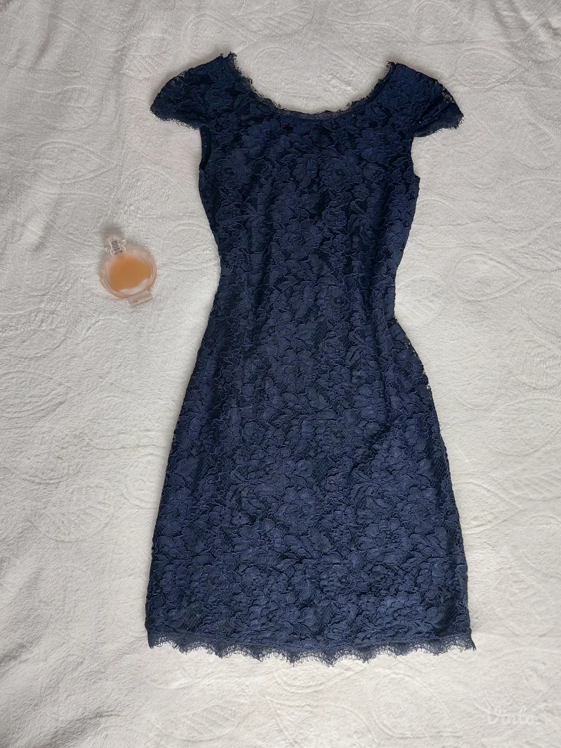 Tom Tailor Tamno plava cipkana haljina XS/S