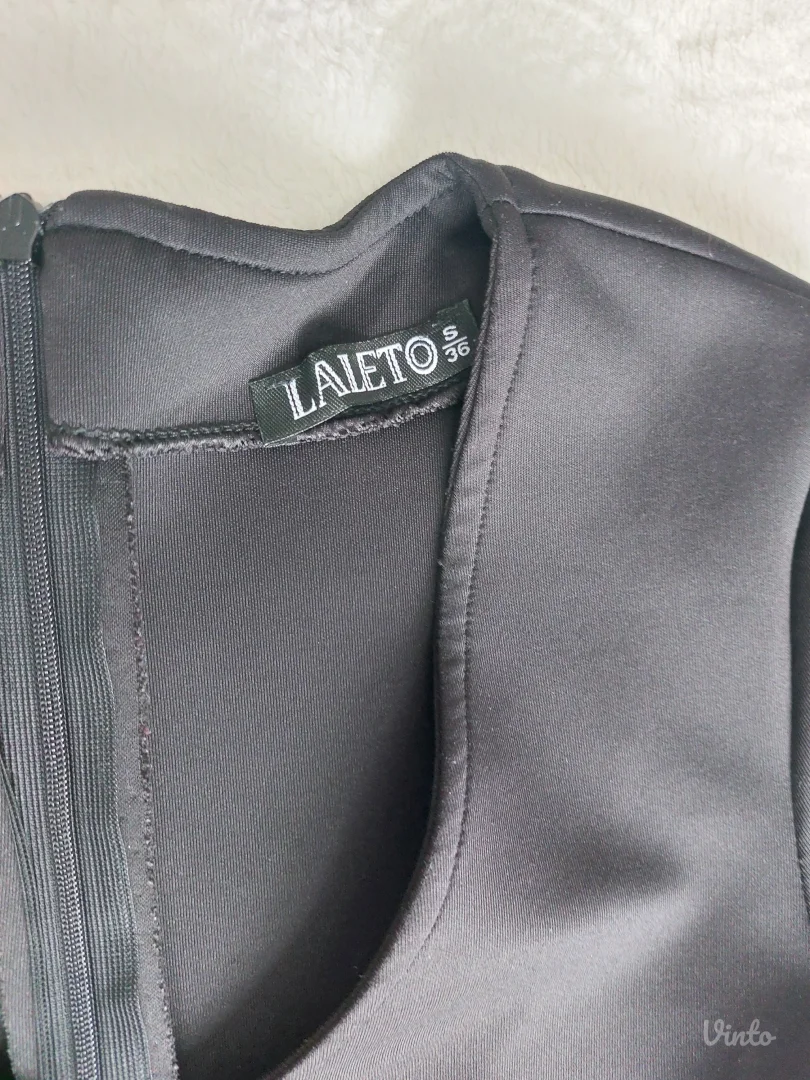 Crna haljina sa ljubicastim ombre karnerima