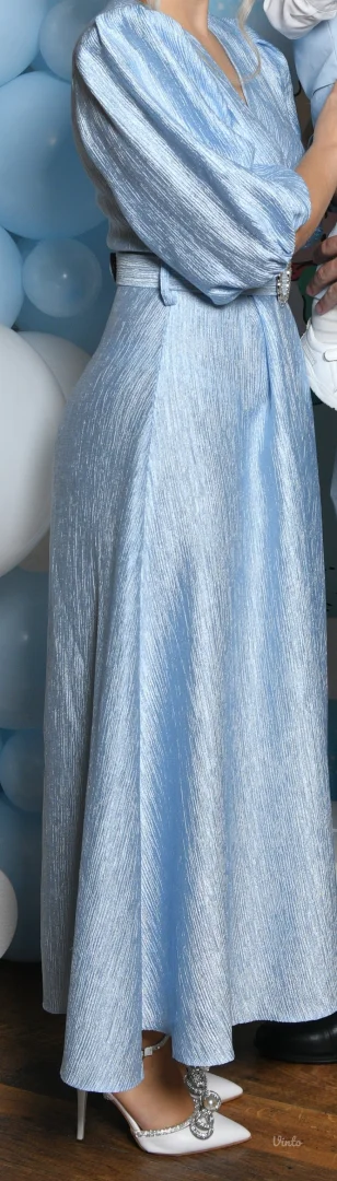 Plava svecana haljina S - elegantno - ocuvano