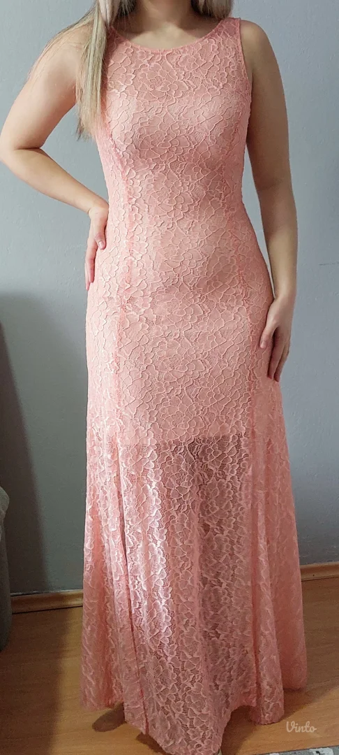 Duga cipkana svecana haljina XS/S