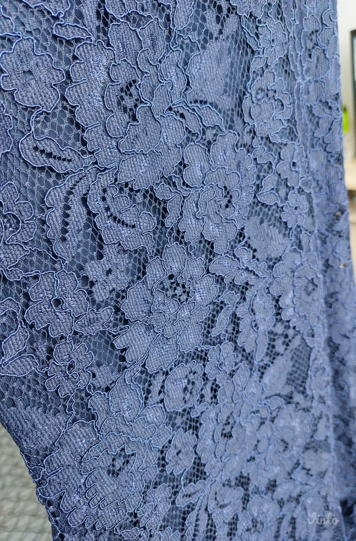 Tamno plava cipkana haljina XS/S