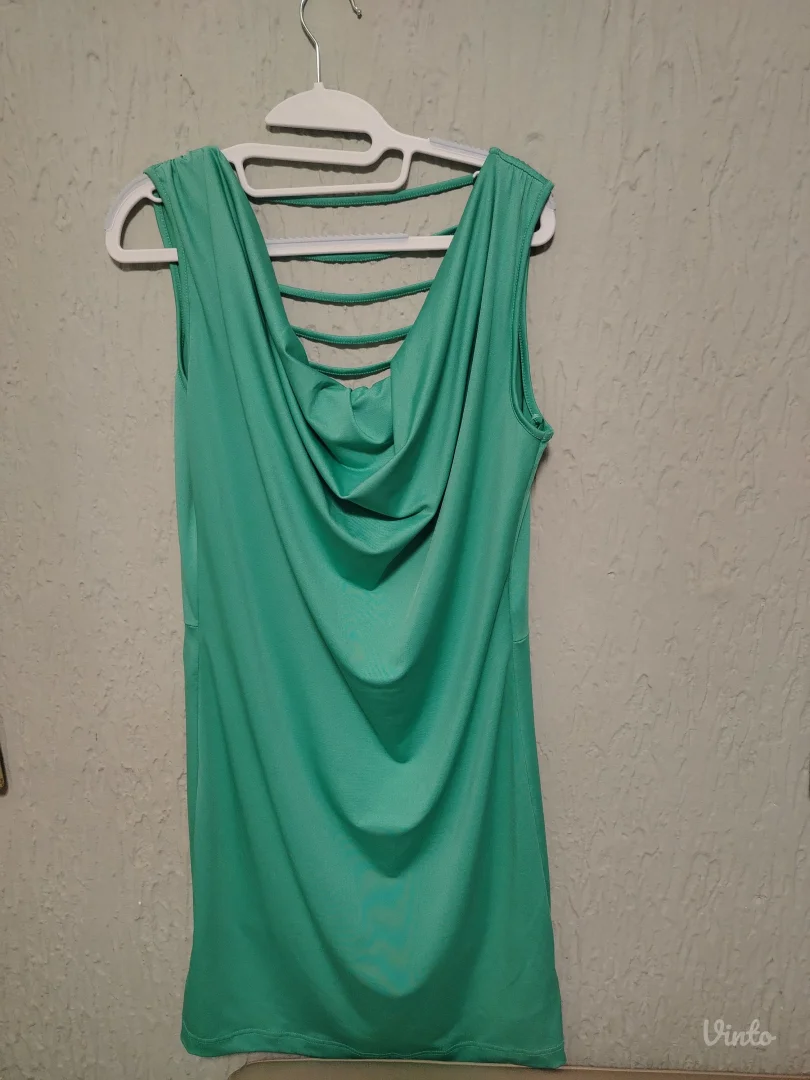 Haljina L prelepa zelena elastin