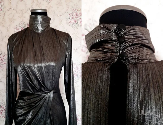 Find zlatna haljina sa izrezom-NOVO