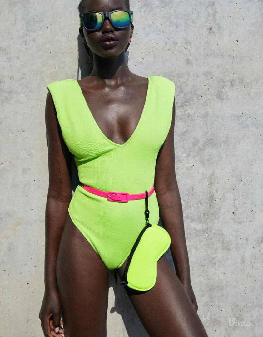 Zara neon rebrasti kupaci sa naramenicama-NOVO