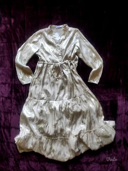 Duga bledozlatna haljina-NOVO