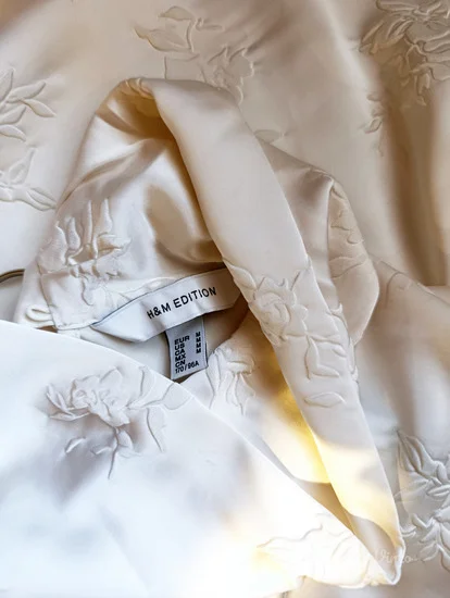 H&M Edition sampanj saten/balon rukavi/masna