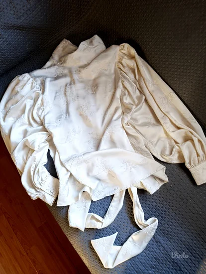 H&M Edition sampanj saten/balon rukavi/masna