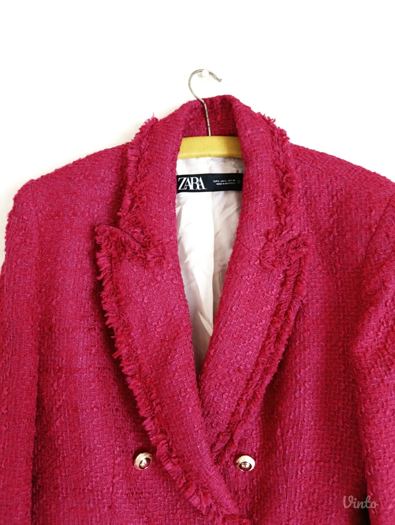 Zara pink tweed sako/jakna
