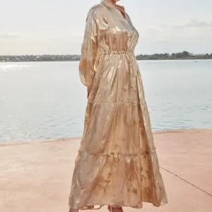 Duga bledozlatna haljina-NOVO