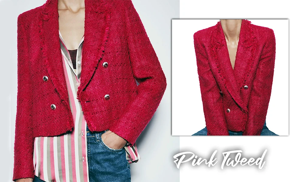 Zara pink tweed sako/jakna