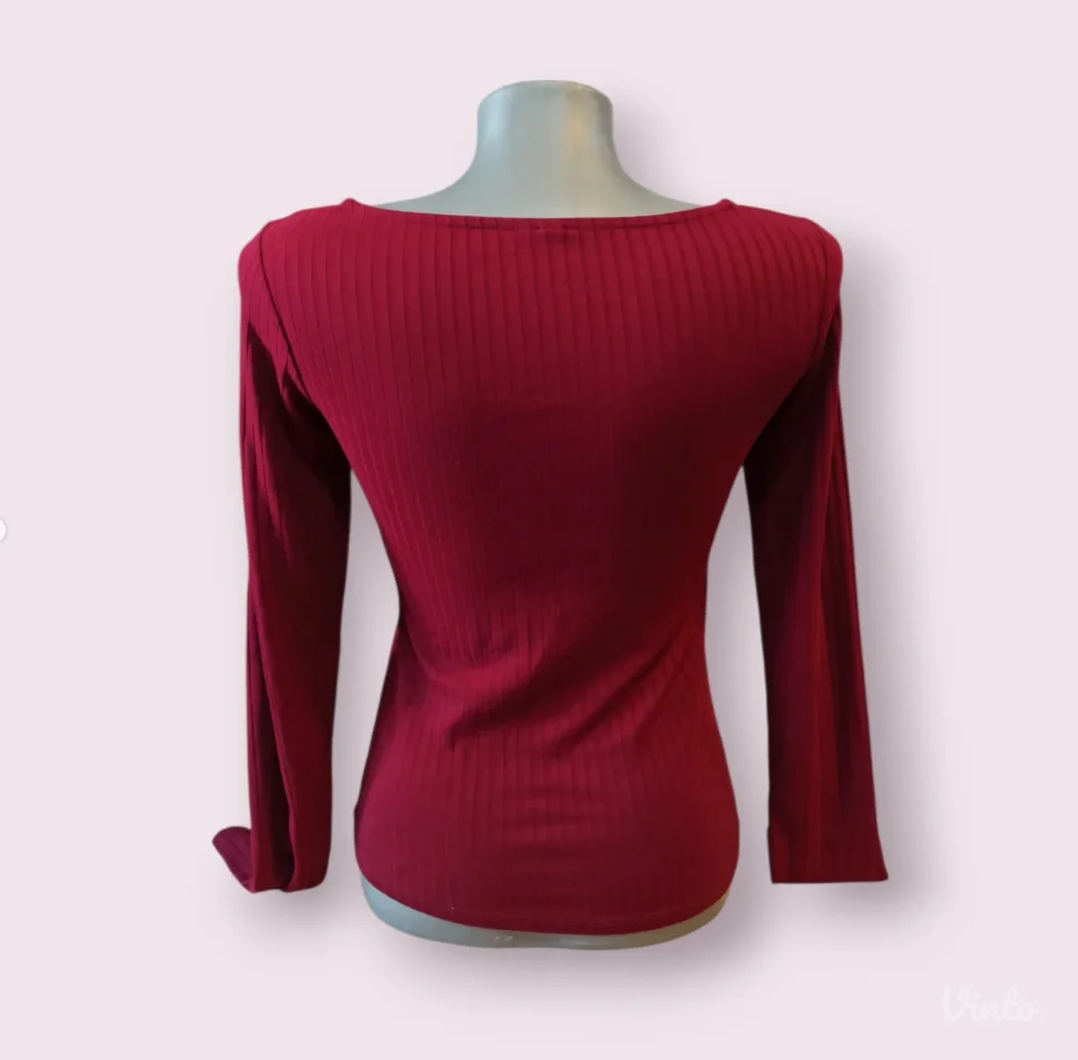 Bordo bluza na pertlanje