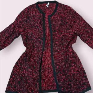 Kardigan crveno-crni zebra print